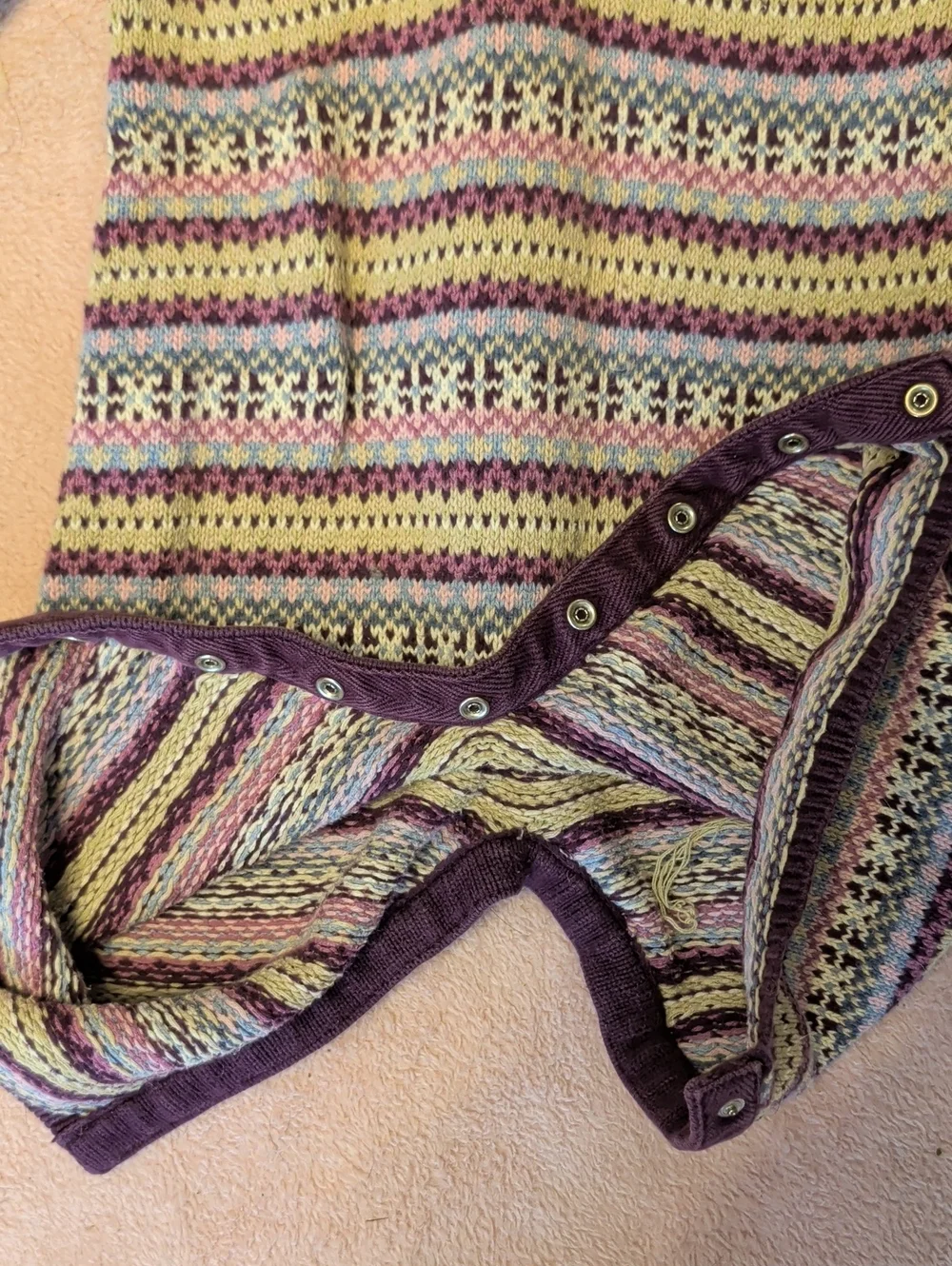 Hanna Andersson Striped Hooded Knit One-Piece in Green, Purple, Blue Size 12-18